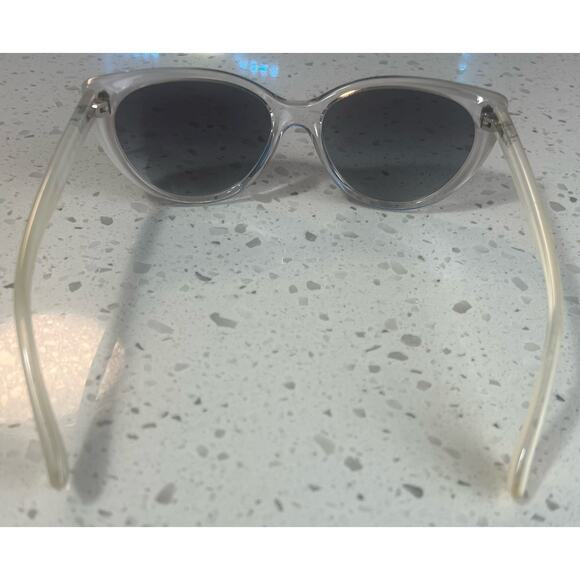 Vogue Sunglass Hut Cat Eye Sunglasses White To Clear Ombre Grey Lenses